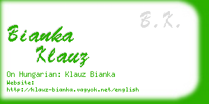 bianka klauz business card